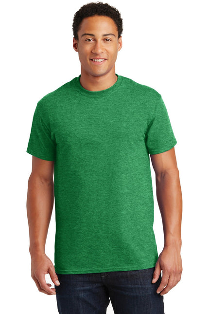 Gildan Ultra Cotton 100% US Cotton T-Shirt in Antique Irish Green, front view, soft fabric and classic fit.