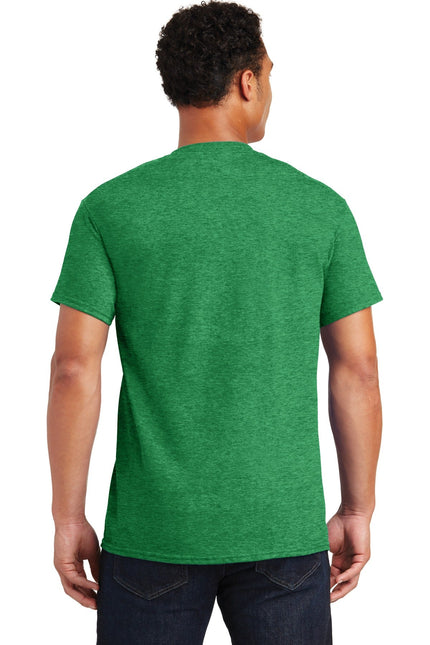Gildan Ultra Cotton 100% US Cotton T-Shirt in Antique Irish Green, front view showing classic fit and vibrant green color.