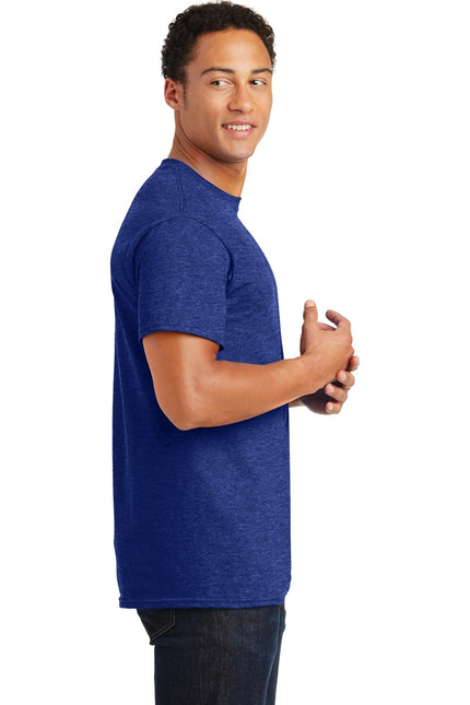 Gildan Ultra Cotton 100% US Cotton T-Shirt in Antique Royal, front view showing vibrant blue color and classic fit.