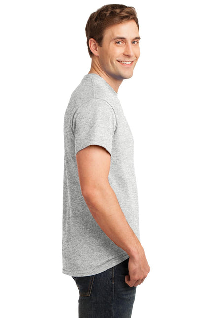Gildan Ultra Cotton 100% US Cotton T-Shirt in ash color, featuring a classic crew neck and short sleeves.