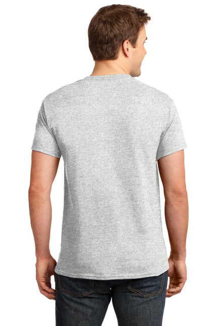 Gildan Ultra Cotton 100% US Cotton T-Shirt in ash color, front view showing classic crew neck and short sleeves.