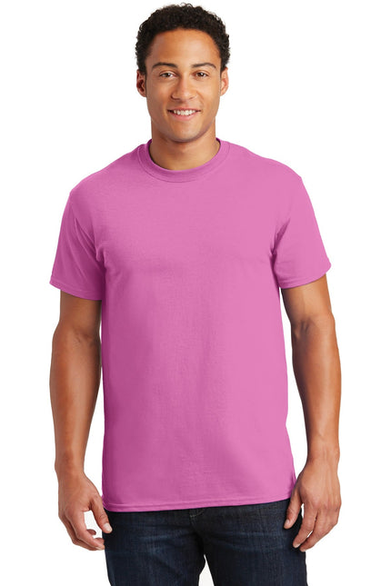 Gildan Ultra Cotton 100% US Cotton T-Shirt in Azalea color, featuring a classic fit and soft fabric for comfortable wear.