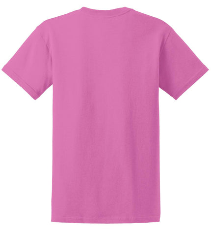 Gildan Ultra Cotton 100% US Cotton T-Shirt in Azalea color, front view showing soft fabric and classic fit.