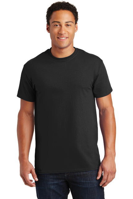Black Gildan Ultra Cotton 100% US Cotton T-Shirt, front view showing classic fit and soft fabric.
