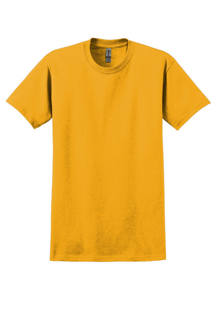 Gildan Ultra Cotton 100% US Cotton T-Shirt in gold color, style 2000, with a classic crew neck and short sleeves.