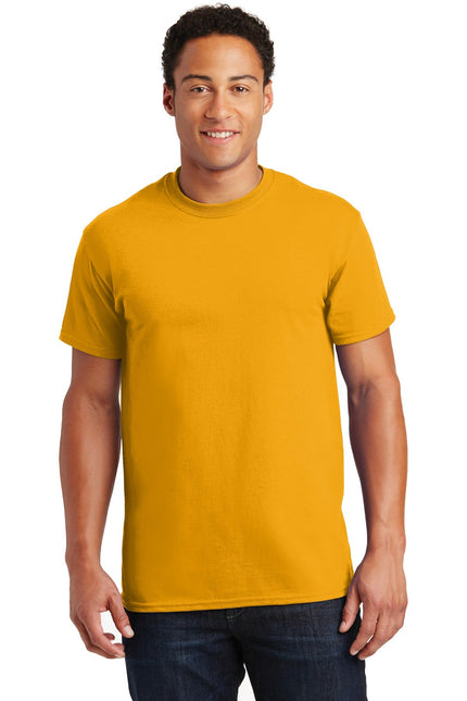 Gildan Ultra Cotton 100% US Cotton T-Shirt in gold color, style 2000, displayed on a plain background.