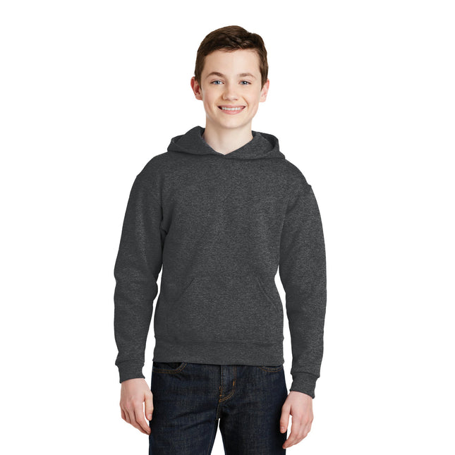 Jerzees - Youth NuBlend Pullover Hooded Sweatshirt. 996Y - Black Heather - Union Prints