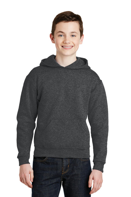 Jerzees - Youth NuBlend Pullover Hooded Sweatshirt. 996Y - Black Heather - Union Prints