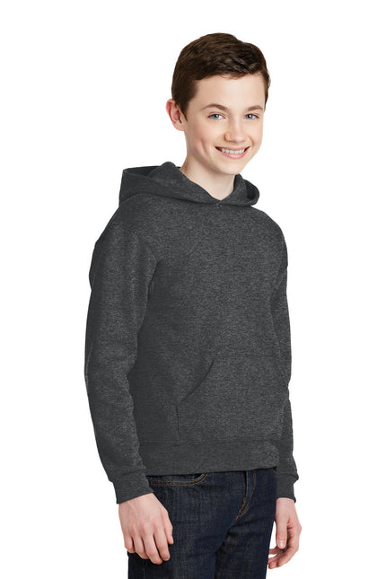 Jerzees - Youth NuBlend Pullover Hooded Sweatshirt. 996Y - Black Heather - Union Prints