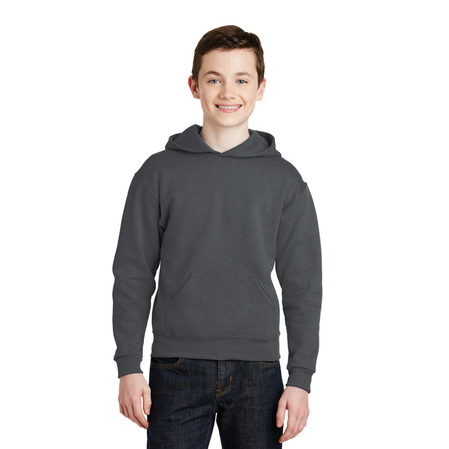 Jerzees - Youth NuBlend Pullover Hooded Sweatshirt. 996Y - Charcoal Grey - Union Prints