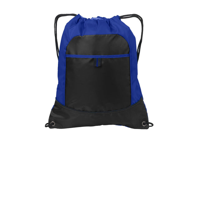 Port Authority Pocket Cinch Pack. BG611 - Hyper Blue/ Black - Union Prints
