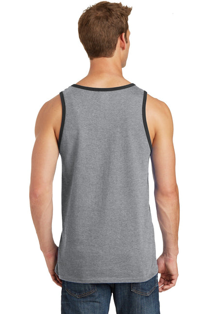 Port & Company Core Cotton Tank Top. PC54TT - Athletic Heather/ Jet Black - Union Prints