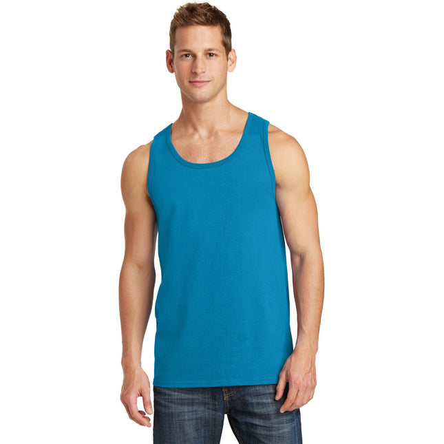 Port & Company Core Cotton Tank Top. PC54TT - Neon Blue - Union Prints