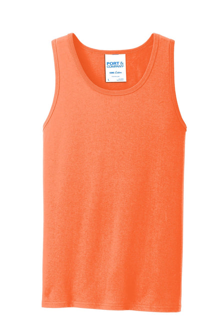 Port & Company Core Cotton Tank Top. PC54TT - Neon Orange - Union Prints