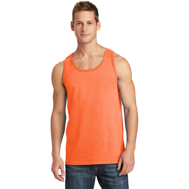Port & Company Core Cotton Tank Top. PC54TT - Neon Orange - Union Prints