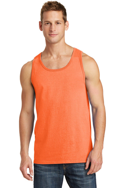 Port & Company Core Cotton Tank Top. PC54TT - Neon Orange - Union Prints