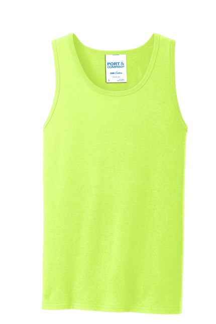 Port & Company Core Cotton Tank Top. PC54TT - Neon Yellow - Union Prints