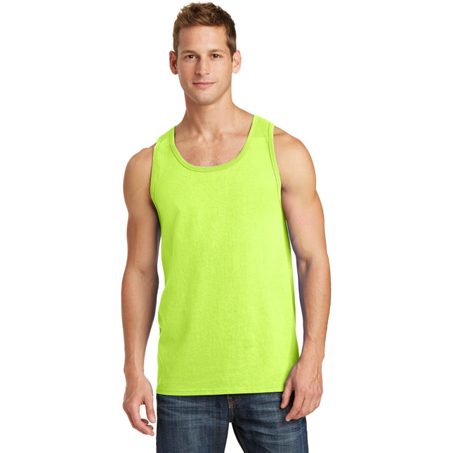 Port & Company Core Cotton Tank Top. PC54TT - Neon Yellow - Union Prints
