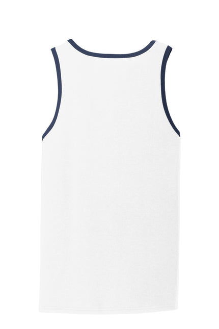 Port & Company Core Cotton Tank Top. PC54TT - White/ Navy - Union Prints