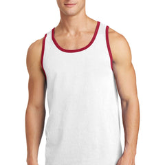 Port & Company Core Cotton Tank Top. PC54TT - White/ Red - Union Prints