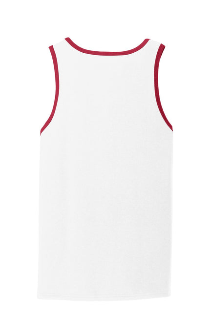 Port & Company Core Cotton Tank Top. PC54TT - White/ Red - Union Prints