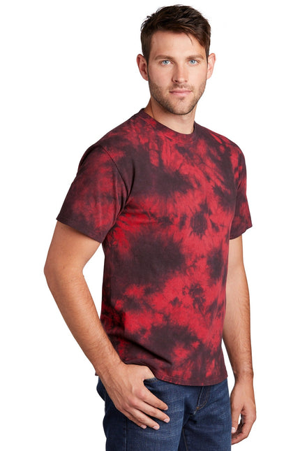 Port & Company Crystal Tie-Dye Tee PC145 - Black/ Red - Union Prints