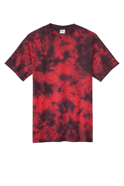 Port & Company Crystal Tie-Dye Tee PC145 - Black/ Red - Union Prints