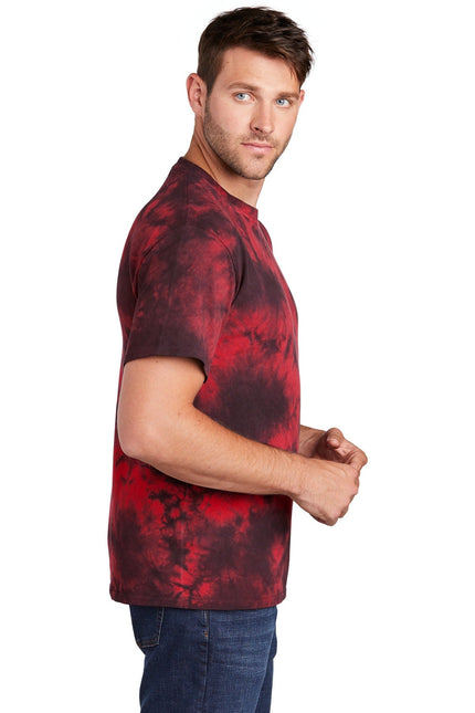 Port & Company Crystal Tie-Dye Tee PC145 - Black/ Red - Union Prints