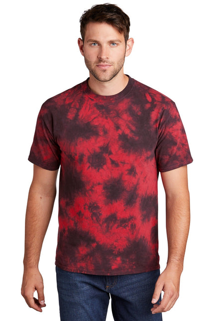 Port & Company Crystal Tie-Dye Tee PC145 - Black/ Red - Union Prints