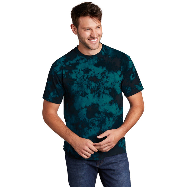 Port & Company Crystal Tie-Dye Tee PC145 - Black/ Teal - Union Prints