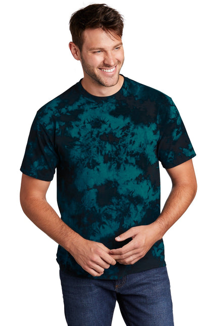 Port & Company Crystal Tie-Dye Tee PC145 - Black/ Teal - Union Prints