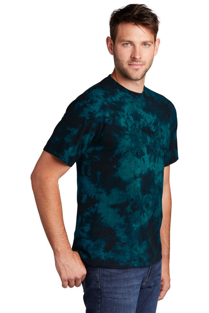 Port & Company Crystal Tie-Dye Tee PC145 - Black/ Teal - Union Prints