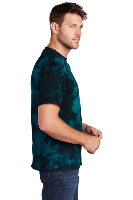 Port & Company Crystal Tie-Dye Tee PC145 - Black/ Teal - Union Prints