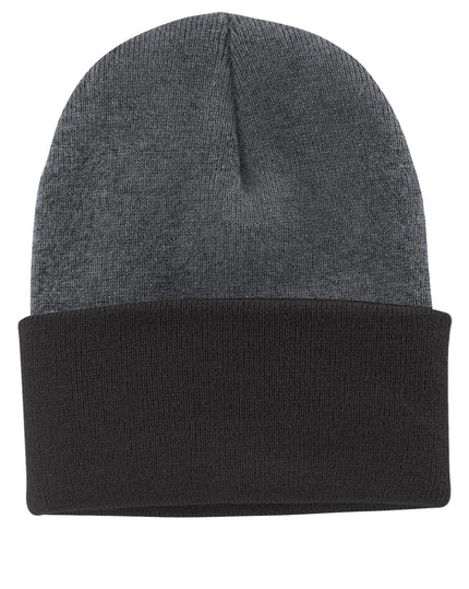 Port & Company Knit Cap. CP90 - Black/ Athetic Oxford - Union Prints