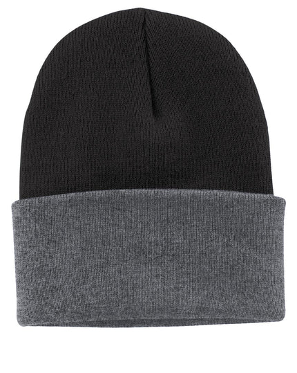 Port & Company Knit Cap. CP90 - Black/ Athletic Oxford - Union Prints