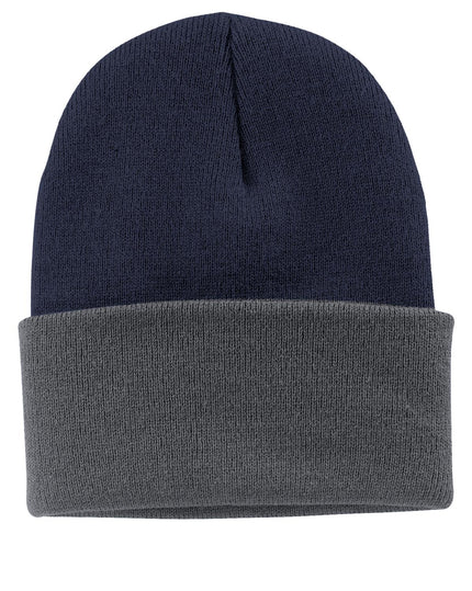 Port & Company Knit Cap. CP90 - Navy/ Athletic Oxford - Union Prints
