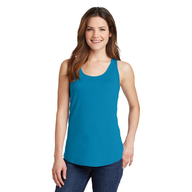 Port & Company Ladies Core Cotton Tank Top. LPC54TT - Neon Blue - Union Prints