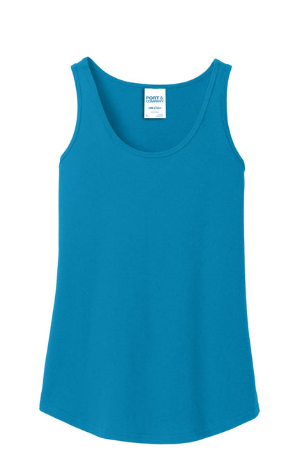 Port & Company Ladies Core Cotton Tank Top. LPC54TT - Neon Blue - Union Prints