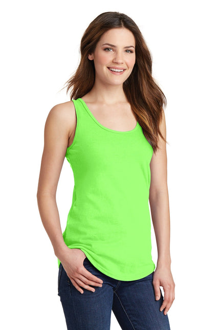 Port & Company Ladies Core Cotton Tank Top. LPC54TT - Neon Green - Union Prints