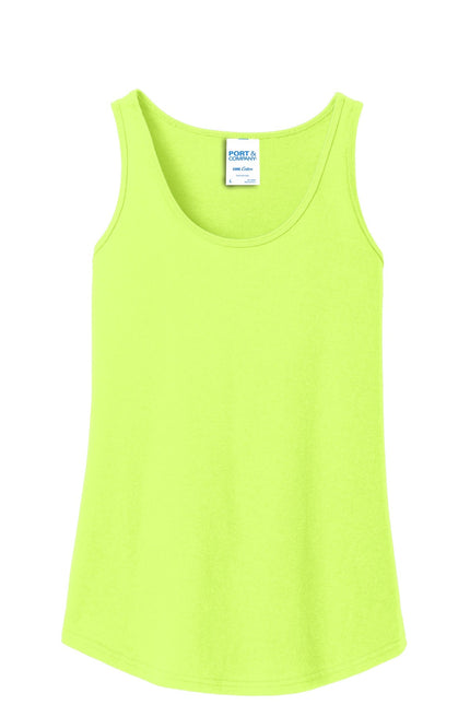 Port & Company Ladies Core Cotton Tank Top. LPC54TT - Neon Yellow - Union Prints