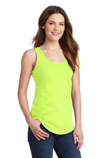 Port & Company Ladies Core Cotton Tank Top. LPC54TT - Neon Yellow - Union Prints