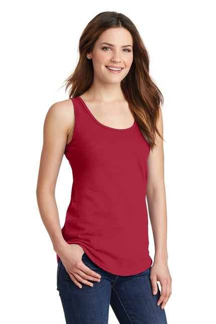 Port & Company Ladies Core Cotton Tank Top. LPC54TT - Red - Union Prints