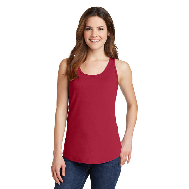 Port & Company Ladies Core Cotton Tank Top. LPC54TT - Red - Union Prints