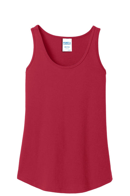 Port & Company Ladies Core Cotton Tank Top. LPC54TT - Red - Union Prints