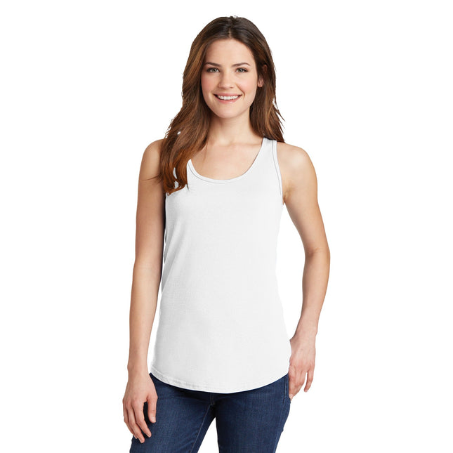 Port & Company Ladies Core Cotton Tank Top. LPC54TT - White - Union Prints