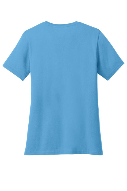 Port & Company Ladies Core Cotton V-Neck Tee. LPC54V - Aquatic Blue - Union Prints
