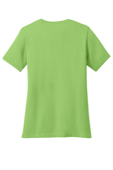 Port & Company Ladies Core Cotton V-Neck Tee. LPC54V - Lime - Union Prints