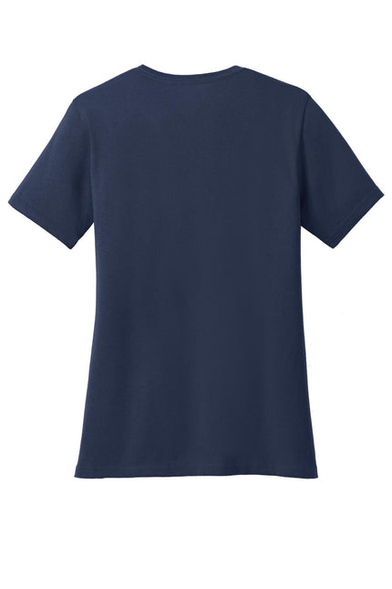 Port & Company Ladies Core Cotton V-Neck Tee. LPC54V - Navy - Union Prints