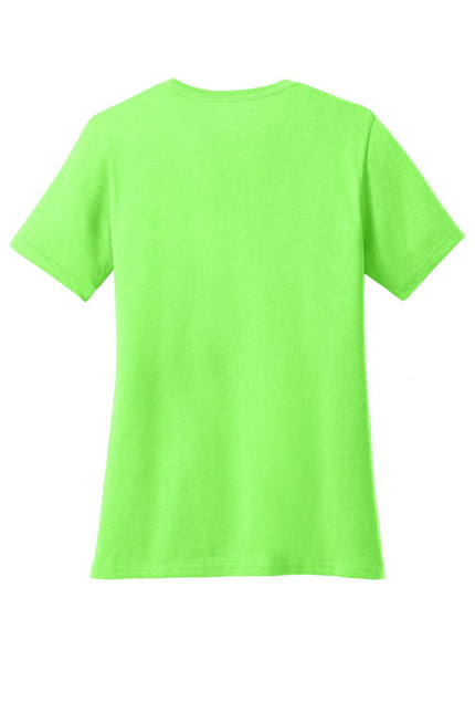 Port & Company Ladies Core Cotton V-Neck Tee. LPC54V - Neon Green - Union Prints