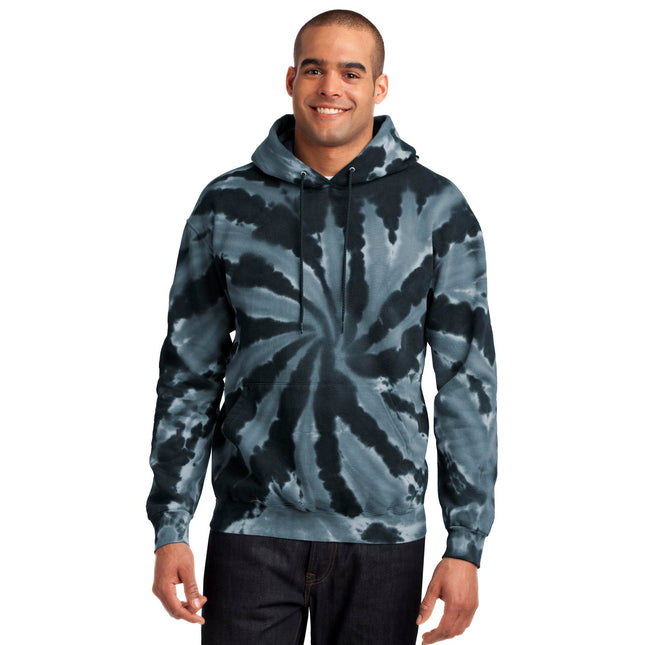 Port & Company Tie-Dye Pullover Hooded Sweatshirt. PC146 - Black - Union Prints